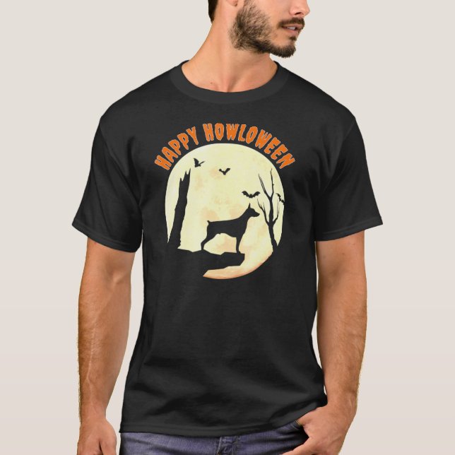Camiseta Doberman Pinscher Halloween Para Proprietários De  (Frente)