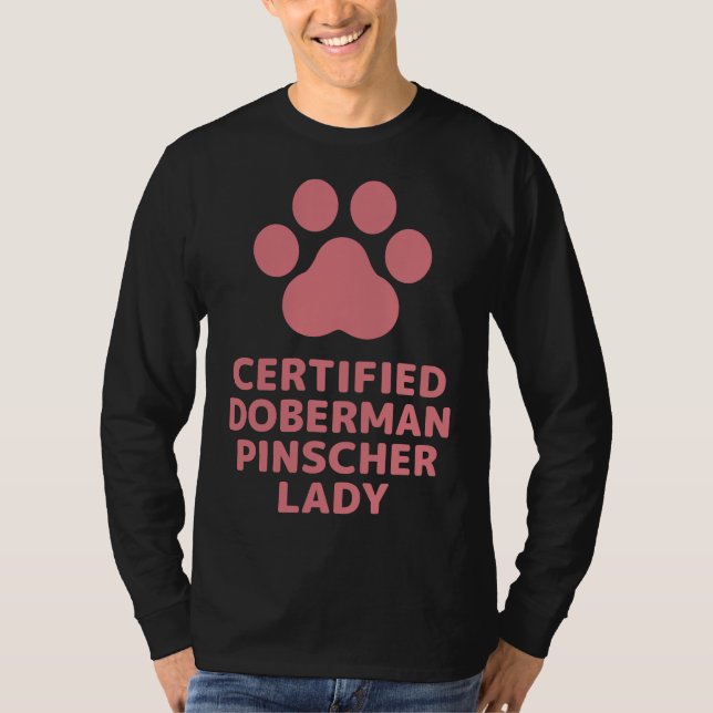 Camiseta Doberman Pinscher Lady Certified (Frente)