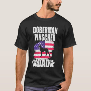 Camiseta Doberman Pinscher Pai Dog American Flag