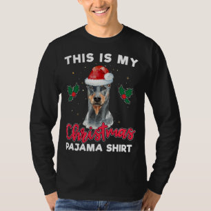 Camiseta Doberman Pinscher Papais noeis de Natal Pajama