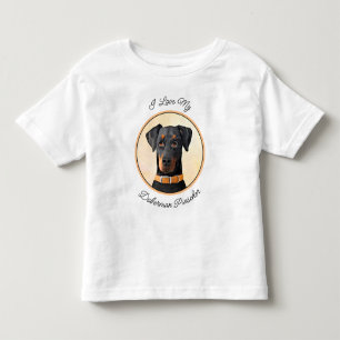 Camiseta Doberman Pinscher Pintura Original Descortada