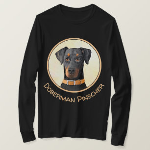 Camiseta Doberman Pinscher Pintura Original Descortada