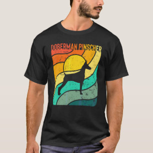 Camiseta Doberman Pinscher Pôr do Sol Vintage Mãe Pai