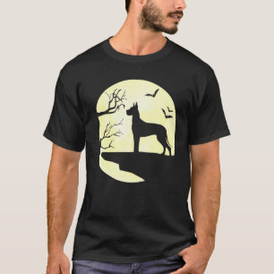 Camiseta Doberman Pinscher Silhout Em Cachorros De Lua Comp