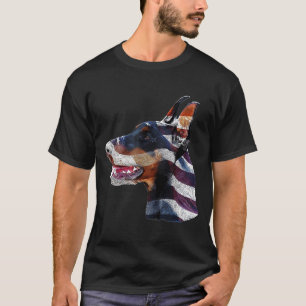 Camiseta Doberman Pinscher Usa American Flag Doberman