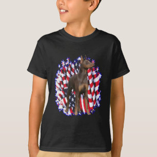Camiseta Doberman Pinscher (vermelho) Patriot
