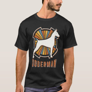Camiseta Doberman Pinscher Vintage Clássico Retro Amor Cão