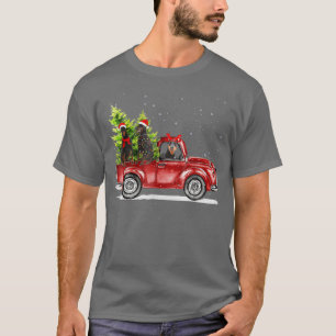 Camiseta Doberman Santa Reindeer Red Truck Snow Christmas P
