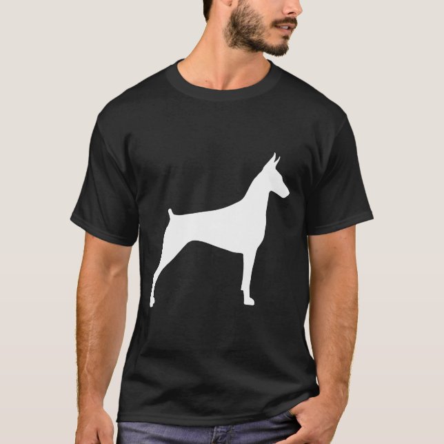 Camiseta Doberman Silhouette Pet Dog (Frente)