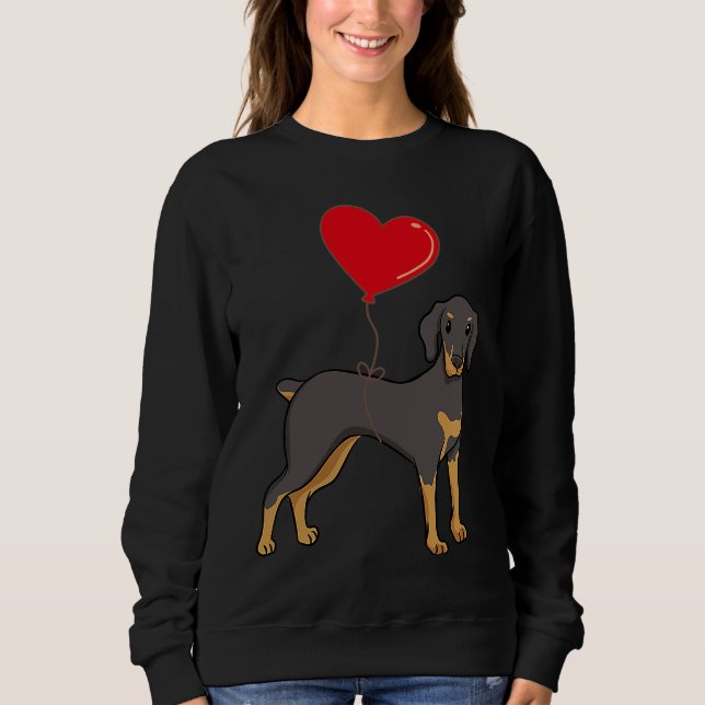 Camiseta Doberman With Heart Balloon Valentines Day Love Bo (Frente)