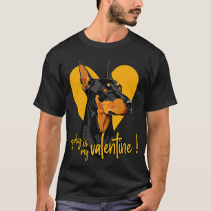 Camiseta Dobermandog Com Dogame Cardíaco Para Valentia