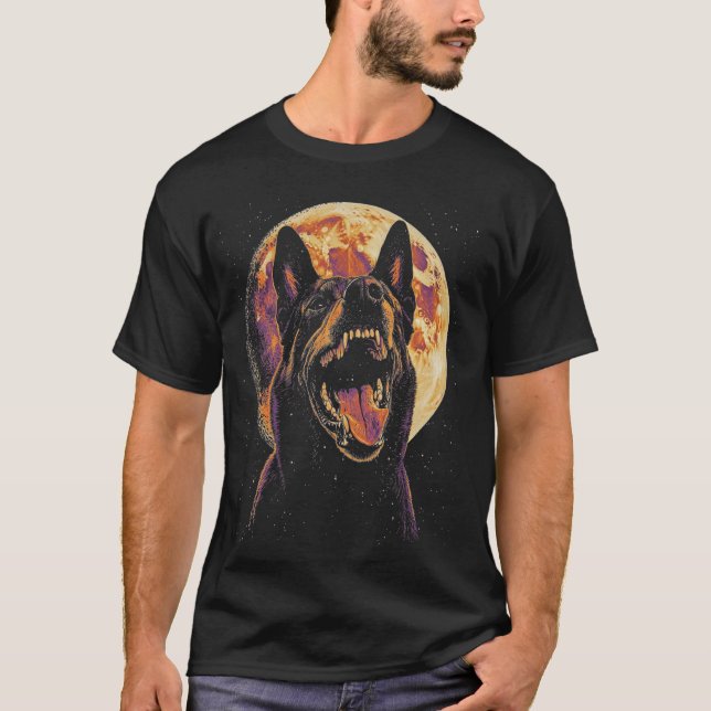 Camiseta Dobermann Agressivo Lua Cheia (Frente)