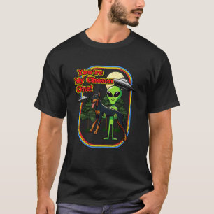Camiseta Dobermann Alien Engraçado da Moda Você é o Escolhi