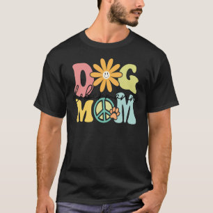 Camiseta Dobermann Groovy Dog Mãe Mulheres Pet