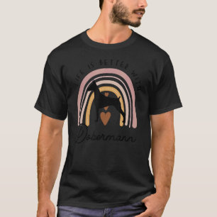 Camiseta Dobermann Rainbow Dog Mãe