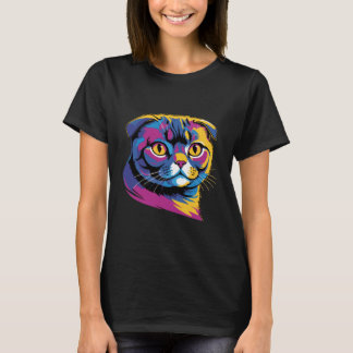 Camiseta Dobra e fabulosa — Desenho Colorido de Gato Dourad