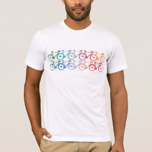 Camiseta Dobradiças sobrepostas Coloridas Bikes Brancos