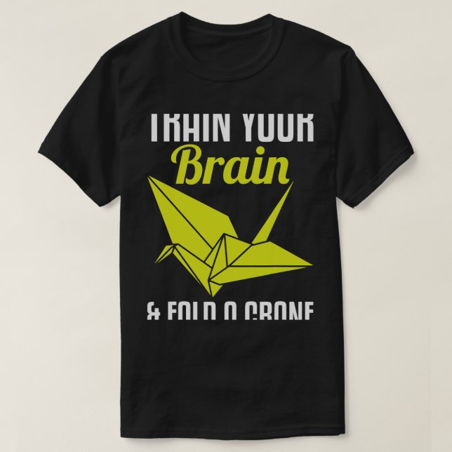 Camiseta Dobrar Uma Grua Origami (Frente do Design)