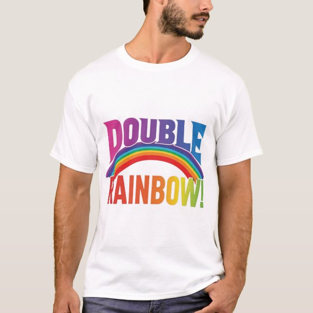 Camiseta Dobre a alegria: Arco-Íris duplo! (Frente)