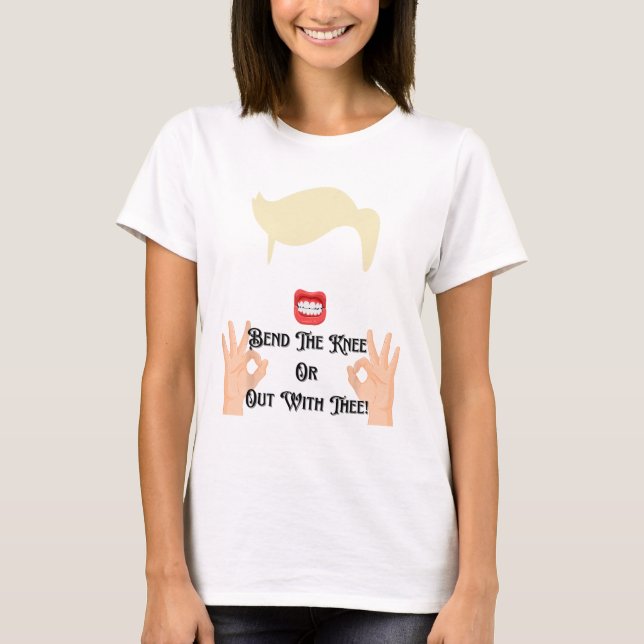 Camiseta Dobre o Joelho ou Fora com Você Trump Potus EUA (Frente)