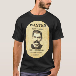 Camiseta Doc Holliday 💰 Vintage Outlaw Queria Poster