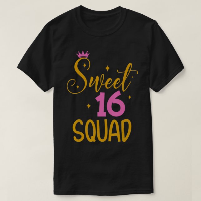 Camiseta Doce 16 Esquadrão 16 - Presente de Aniversário (Frente do Design)