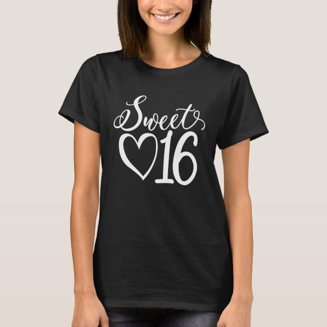 Camiseta Doce 16 Para Meninas 16 Anos 16 (Frente)
