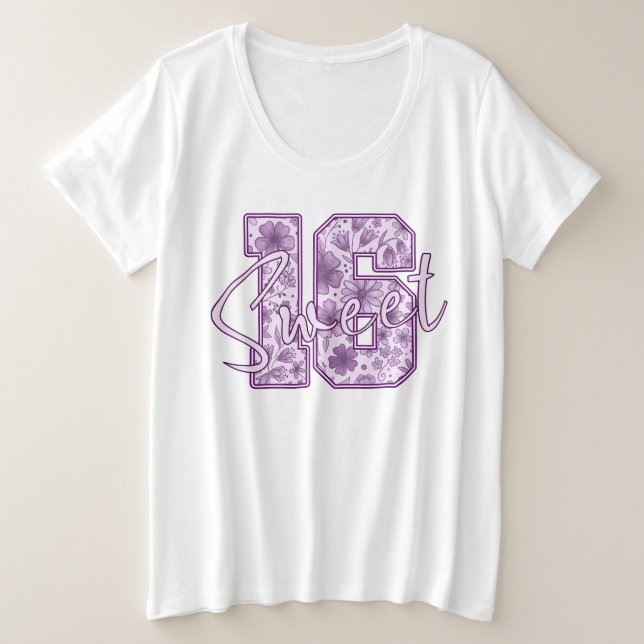 Camiseta Doce 16 Presente de Aniversário de 16 anos com Flo (Frente do Design)