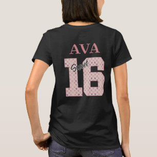 Camiseta Doce 16 Rapariga de Aniversário - Tipografia de R