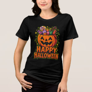 Camiseta Doce Abóbora de Halloween Doces ou Travessuras