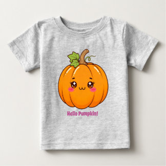 Camiseta Doce Abóbora Kawaii Sorrindo Cartoon