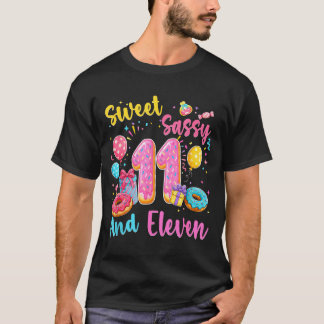 Camiseta Doce atrevida e onze anos de idade doce donut de a