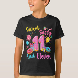 Camiseta Doce atrevida e onze bolo de aniversário de 11 ano
