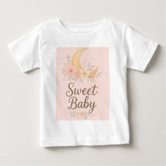 Camiseta Doce Bebê Desenho Floral Lua – Enfermagem Pastel S