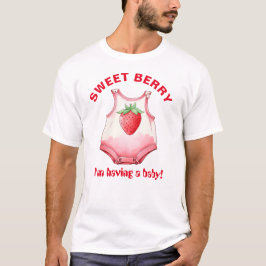 Camiseta Doce Berry Strawberry Chá de fraldas Matching Pai