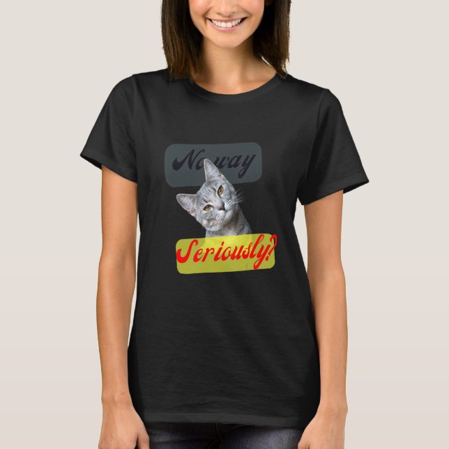 Camiseta Doce Cinza Gato Não É Sério? (Frente)
