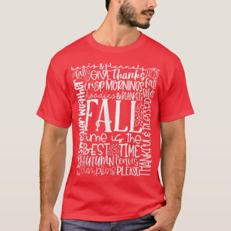 Camiseta Doce Clima Agradecer e abençoar Coluna do outono