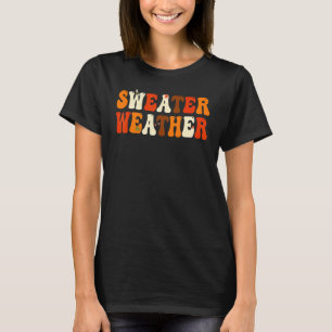 Camiseta Doce Clima Engraçado Queda Feliz Obrigado de outon