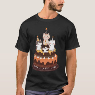 Camiseta Doce Cobertura Festa Gatinho Amante Bolo Aniversár
