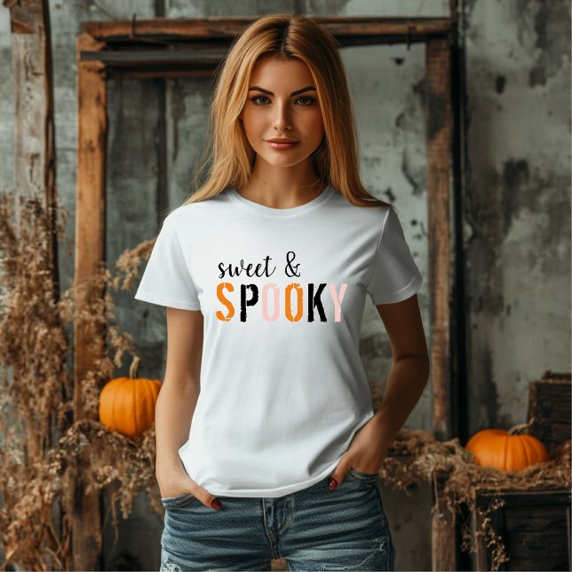 Camiseta Doce Colorido E Spooky | Feliz Dia das Bruxas (Criador carregado)