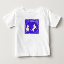 Camiseta doce com dois gatos falantes em azul real
