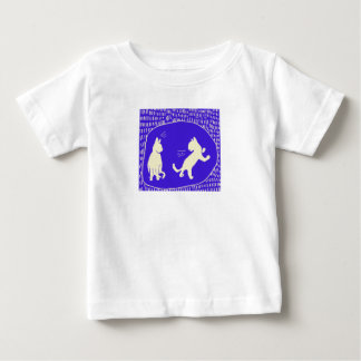 Camiseta doce com dois gatos falantes em azul real