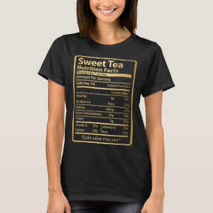Camiseta Doce Comida de Fatos Nutricionais do Chá para Ação