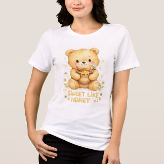 Camiseta Doce Como Mel - Urso de Mel e Abelha Kids te