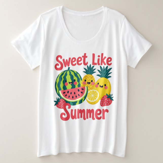 Camiseta Doce Como Melancia De Morango De Abacaxi De Verão (Frente do Design)