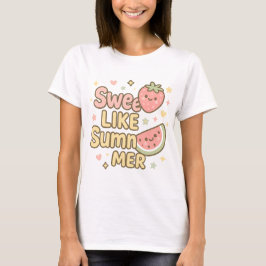 Camiseta Doce Como o Verão – Design de Verão Fofo e Colorid