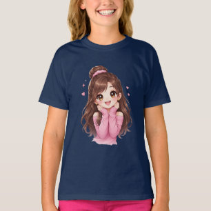 Camiseta Doce como um Pequeno Coração Cheio de Alegria Blu