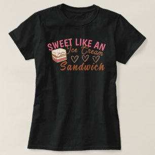 Camiseta Doce como uma sanduíche de Sorvete