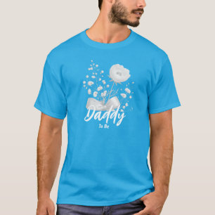 Camiseta Doce Cor Azul Aqua Flor Selvagem Chuvada de Bebê