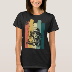Camiseta Doce Dachshund com cão boné